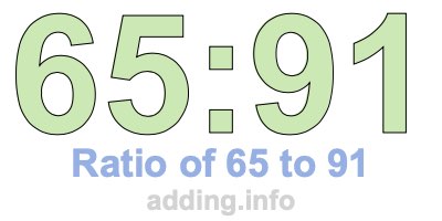 Ratio of 65 to 91 Ratio of 65 to 91
