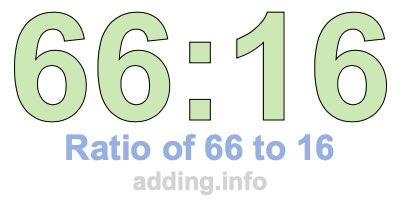 Ratio of 66 to 16 Ratio of 66 to 16