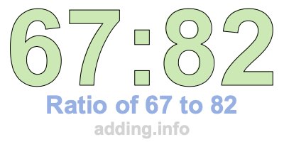 Ratio of 67 to 82