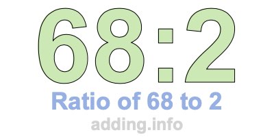 Ratio of 68 to 2