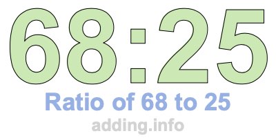 Ratio of 68 to 25 Ratio of 68 to 25