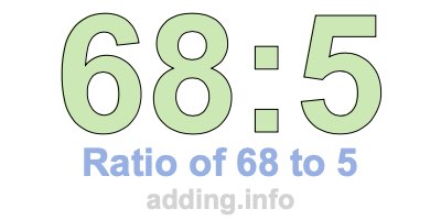 Ratio of 68 to 5