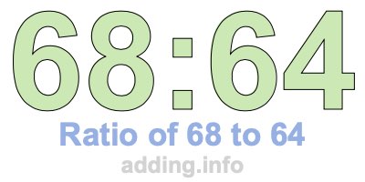 Ratio of 68 to 64 Ratio of 68 to 64