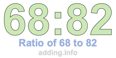 Ratio of 68 to 82 Ratio of 68 to 82