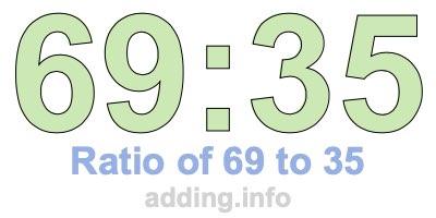 Ratio of 69 to 35 Ratio of 69 to 35