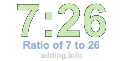 Ratio of 7 to 26