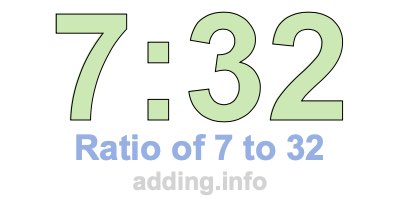 Ratio of 7 to 32 Ratio of 7 to 32