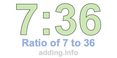 Ratio of 7 to 36 Ratio of 7 to 36