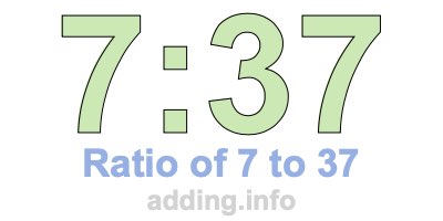 Ratio of 7 to 37 Ratio of 7 to 37