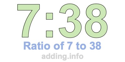 Ratio of 7 to 38 Ratio of 7 to 38