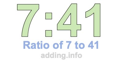 Ratio of 7 to 41 Ratio of 7 to 41