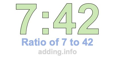Ratio of 7 to 42 Ratio of 7 to 42