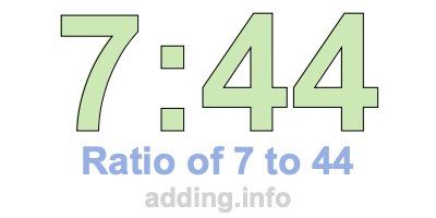 Ratio of 7 to 44 Ratio of 7 to 44