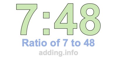 Ratio of 7 to 48 Ratio of 7 to 48