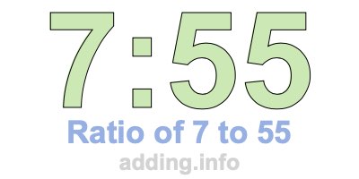 Ratio of 7 to 55 Ratio of 7 to 55