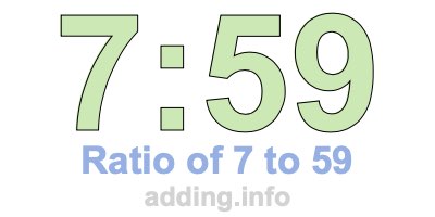 Ratio of 7 to 59 Ratio of 7 to 59
