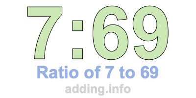 Ratio of 7 to 69