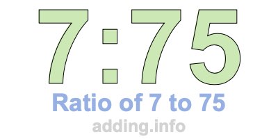 Ratio of 7 to 75