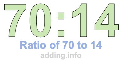 Ratio of 70 to 14 Ratio of 70 to 14