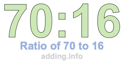 Ratio of 70 to 16