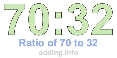 Ratio of 70 to 32