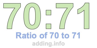 Ratio of 70 to 71 Ratio of 70 to 71