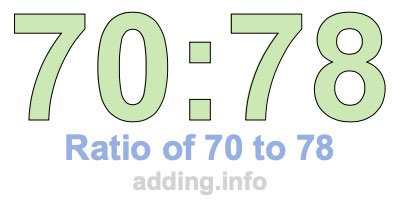 Ratio of 70 to 78