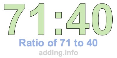 Ratio of 71 to 40
