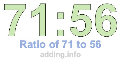 Ratio of 71 to 56