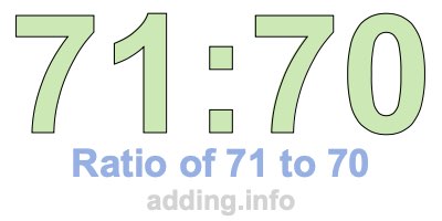 Ratio of 71 to 70