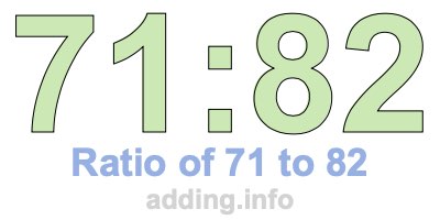 Ratio of 71 to 82