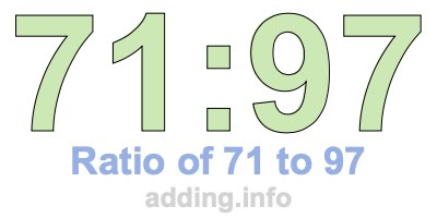 Ratio of 71 to 97