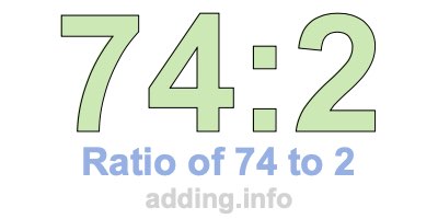 Ratio of 74 to 2 Ratio of 74 to 2
