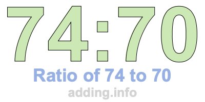 Ratio of 74 to 70 Ratio of 74 to 70