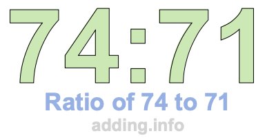 Ratio of 74 to 71 Ratio of 74 to 71