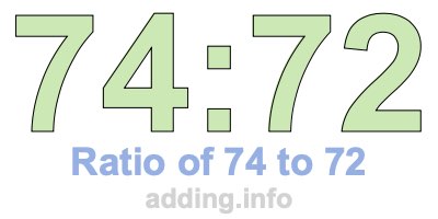 Ratio of 74 to 72