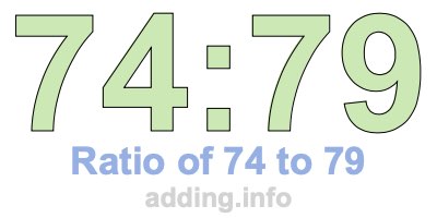 Ratio of 74 to 79 Ratio of 74 to 79
