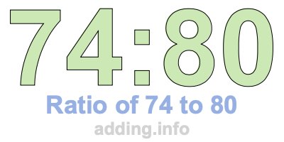Ratio of 74 to 80 Ratio of 74 to 80