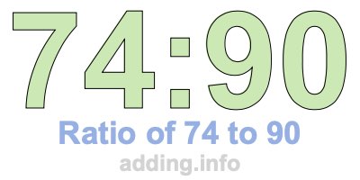 Ratio of 74 to 90