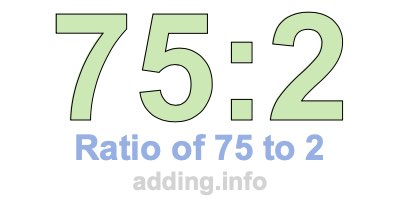 Ratio of 75 to 2 Ratio of 75 to 2