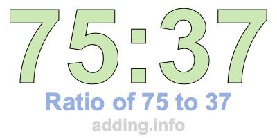 Ratio of 75 to 37 Ratio of 75 to 37
