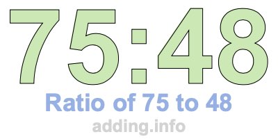 Ratio of 75 to 48
