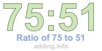 Ratio of 75 to 51