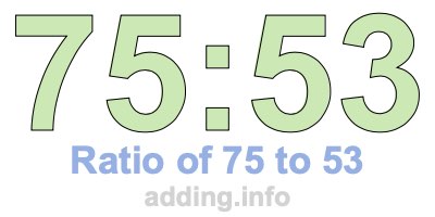 Ratio of 75 to 53