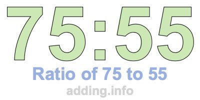 Ratio of 75 to 55