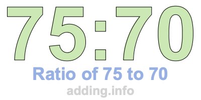 Ratio of 75 to 70 Ratio of 75 to 70