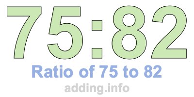 Ratio of 75 to 82 Ratio of 75 to 82