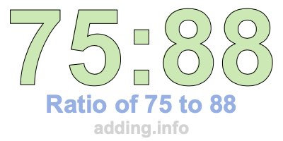 Ratio of 75 to 88 Ratio of 75 to 88