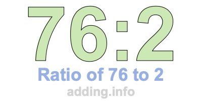 Ratio of 76 to 2 Ratio of 76 to 2