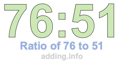 Ratio of 76 to 51 Ratio of 76 to 51